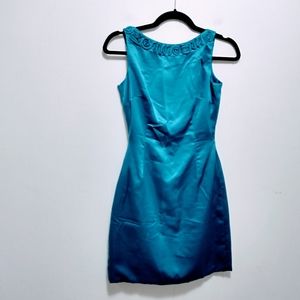 max & cleo silk halter dress Vintage Max And Cleo Size 10 Large 100% Silk Handkerchief Dress Halter Y2K Fairy